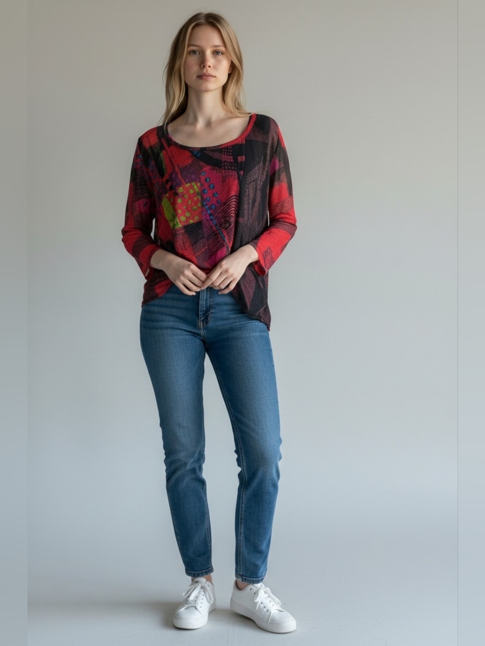 Lynn Ritchie Silver Sheer Top Large